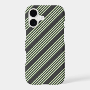 Motif cinq rayures vert pâle et charbon