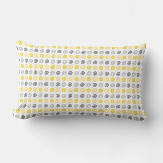 Motif circulaire Coussin jaune et gris clair (Recto)
