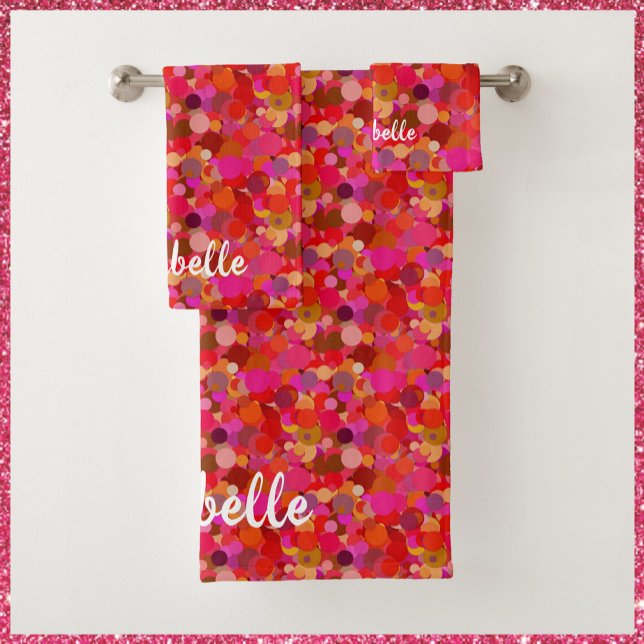 Motif circulaire rouge et rose rétro (Créateur téléchargé)