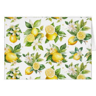 Motif citron, Fleurs de citron, Feuilles, Citrus