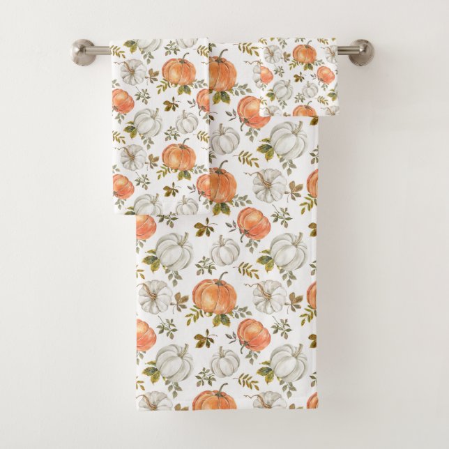 Motif Citrouille d'aquarelle d'automne (En situation)