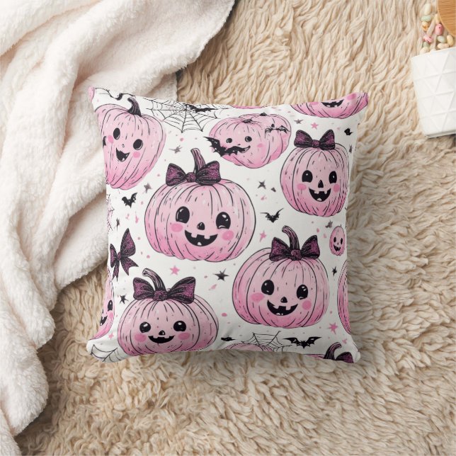 Motif citrouille Oreiller à lancer Halloween (Couverture)