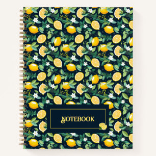 Motif Citrus Lemon Carnet spiral