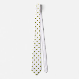 Motif classique à pois d'olive sur Cravate blanch
