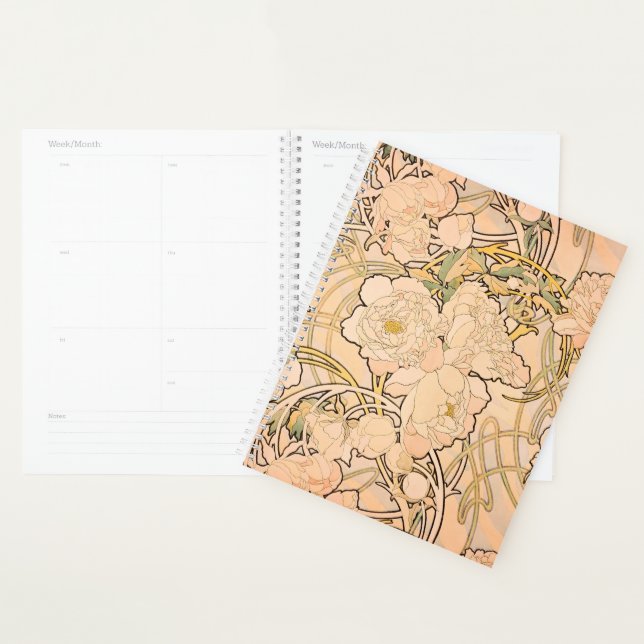 Motif classique Art nouveau de jardin de pivoines  (Devant avec enveloppe)