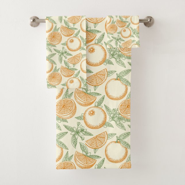 Motif classique aux fruits orange (En situation)