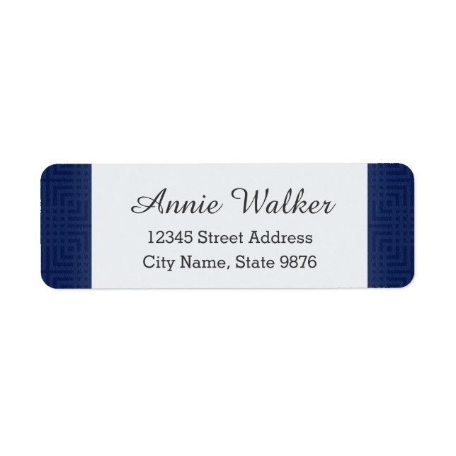 Motif classique - Bleu Marine - Adresse de retour (Devant)
