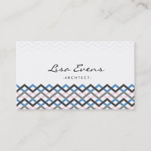 Motif classique Chevron bleu rose Carte de visite