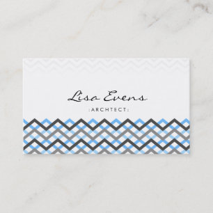 Motif classique Chevron Carte de visite bleu gris