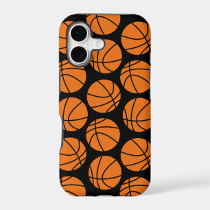 Motif Classique de Basketball sur Fond Noir
