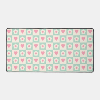 Motif cœur pastel et fleurs