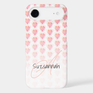 Motif Cœur Rose Azalée À Points Rustique Personnal