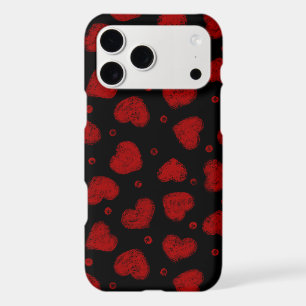motif Cœurs rouges et noirs