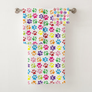 Motif coloré d'empreintes de pattes