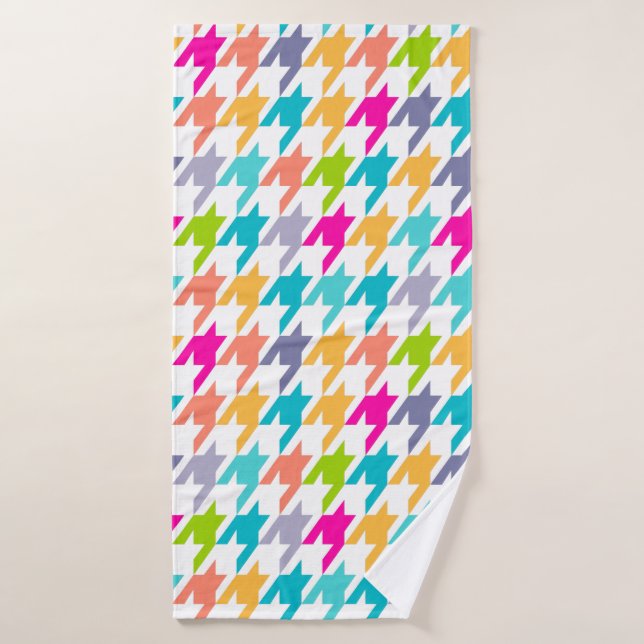 Motif coloré Houndstooth (Serviette de bain)
