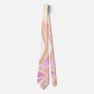Motif coloré jaune rose pastel Cravate