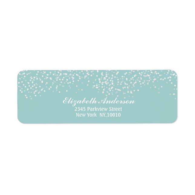 Motif Confetti Mariage bleu et blanc turquoise (Devant)