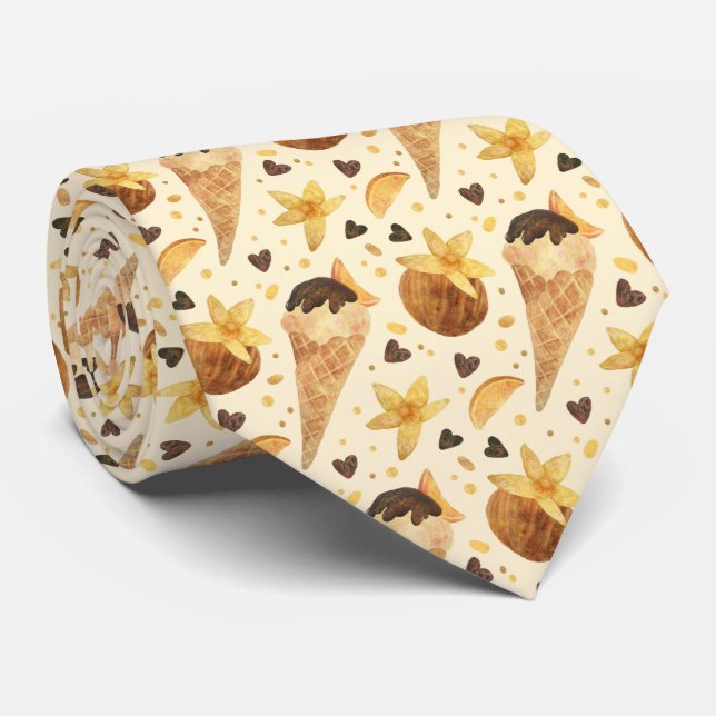 motif cool carrelé crème glacée cravate (Roulé)