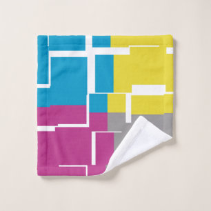 Motif cool violet bleu jaune gris