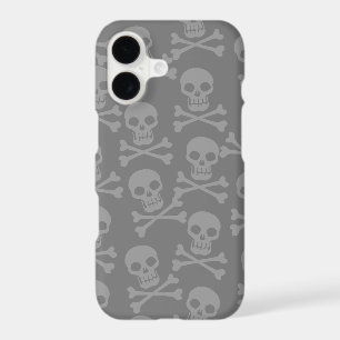 Motif Crâne et Os de Pirate Gris