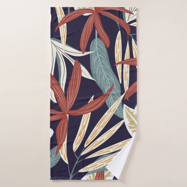 Motif créatif sans faille avec plantes tropicaux s (Serviette de bain)