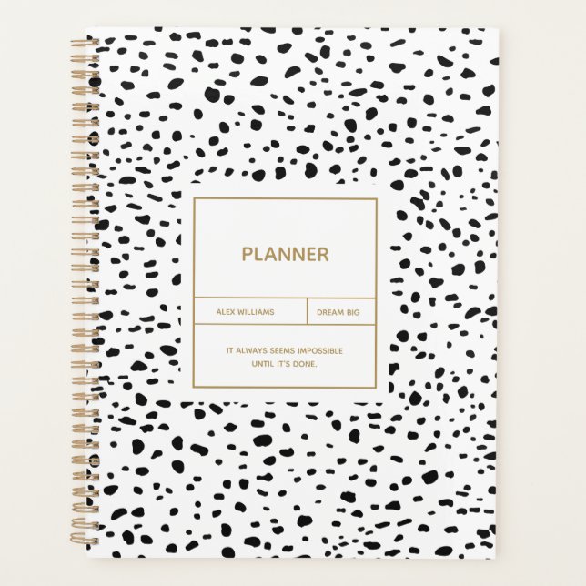 Motif dalmate Noir et Blanc planificateur (Devant)