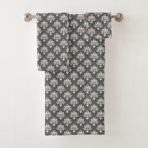 motif damassé floral blanc classique
