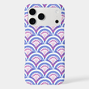 motif damassé floral bleu