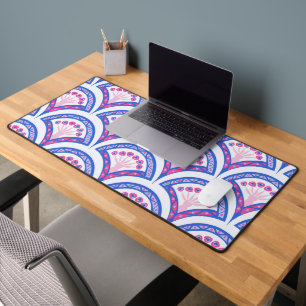 motif damassé floral bleu