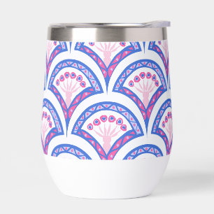 motif damassé floral bleu