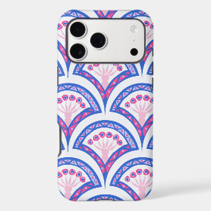motif damassé floral bleu