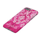 Motif damassé grunge rose chaud Texte personnalisé