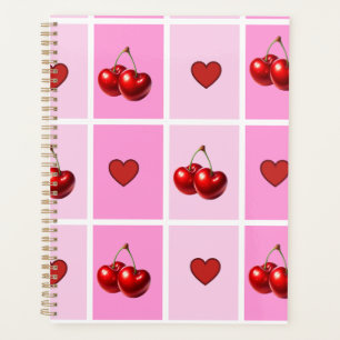 Motif Damier Cœur Cerise Personnalisé