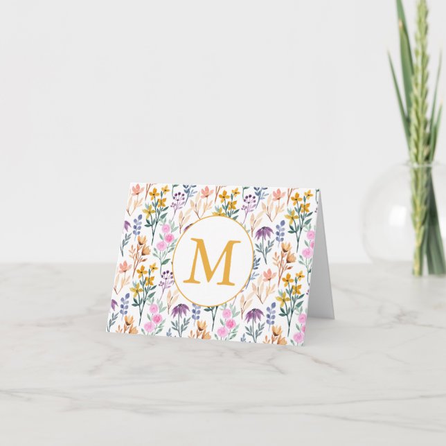 Motif d'aquarelle coloré à fleurs de printemps (Devant)