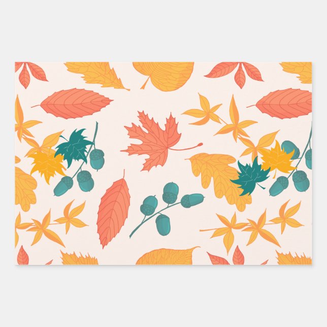 Motif d'aquarelle Feuille automne (Devant)