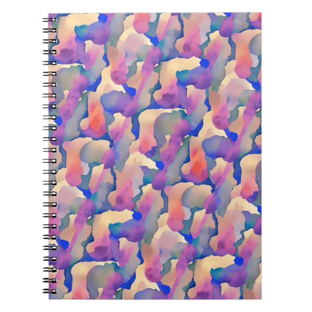 Motif d'aquarelle multicolore - Carnet (Devant)