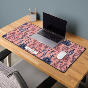 Motif d'aquarelle rose et bleu inspiré du corail