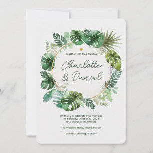 Motif d'aquarelle topique FAIRE-PART DE MARIAGE