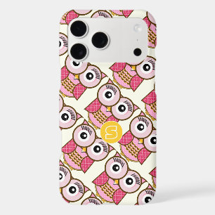 Motif d'art de chouette rose personnalisé mignon