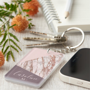 Motif d'art en marbre rose gold personnalisé blush