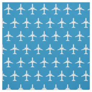 Motif d'avion à réaction blanc E175 sur tissu bl