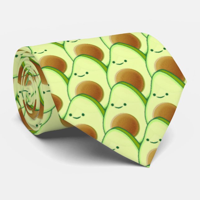 Motif d'Avocado partout Cravate (Roulé)