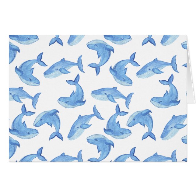 Motif de baleine bleue d'aquarelle (Devant horizontal)