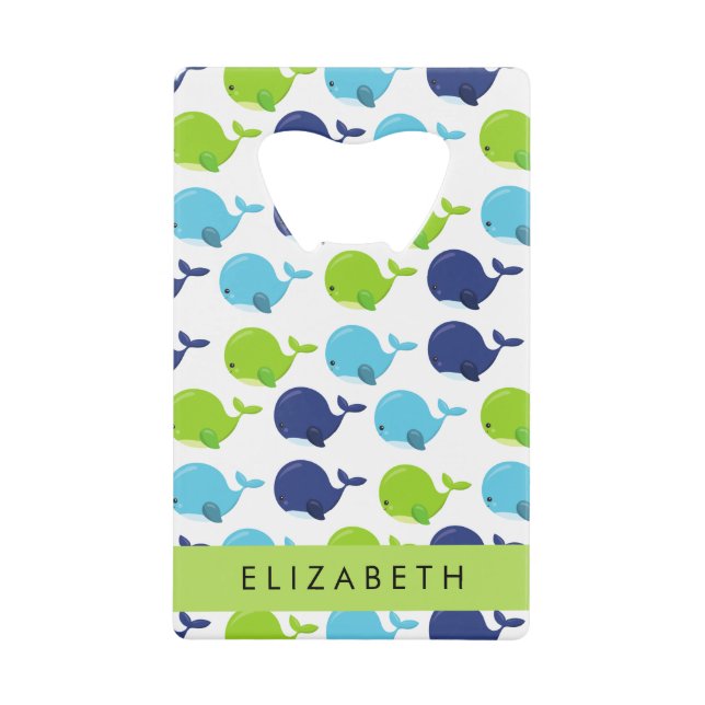 Motif De Baleines, Beaux Baleines, Votre Nom (Devant)