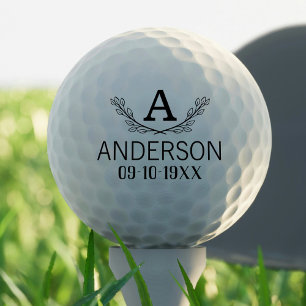 Motif de balle de golf personnalisé Nom Monogramme