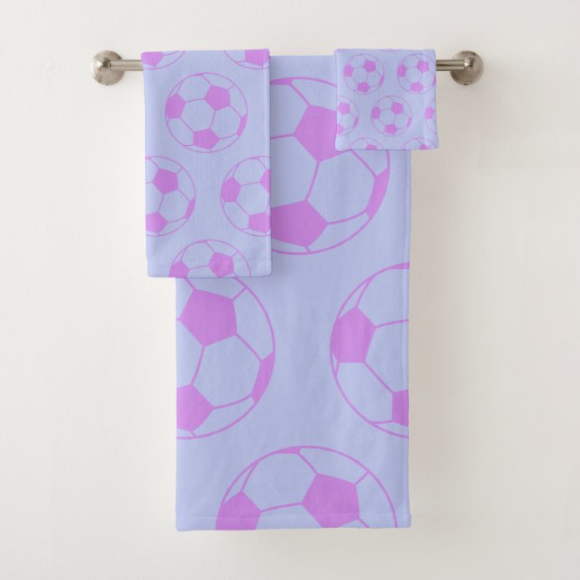 Motif de balle de soccer mignon en violet et bleu (En situation)