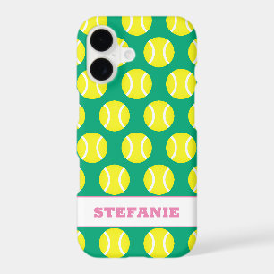 Motif de balle de tennis jaune mignon personnalisé