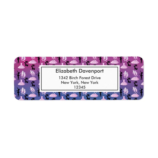 Motif de ballet sur dégradé rose et bleu (Devant)