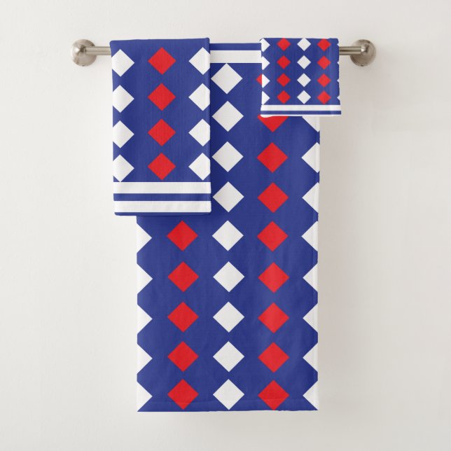 Motif de bande diamant rouge blanc (En situation)