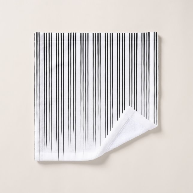 Motif de bande irrégulier noir/blanc (Gant de toilette)